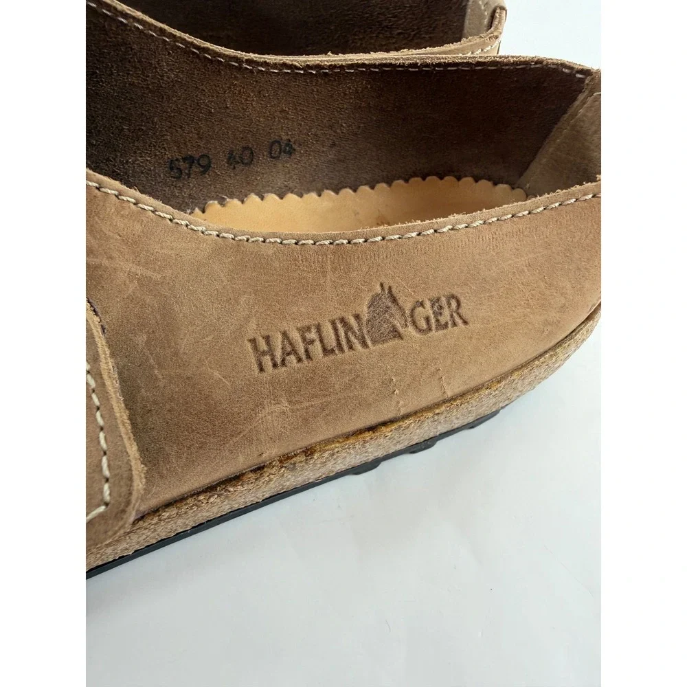 Haflinger Andrea Tan Brown Leather Adjustable Strap Sandals Women 40 Germany